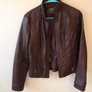 burgundy leather jacket